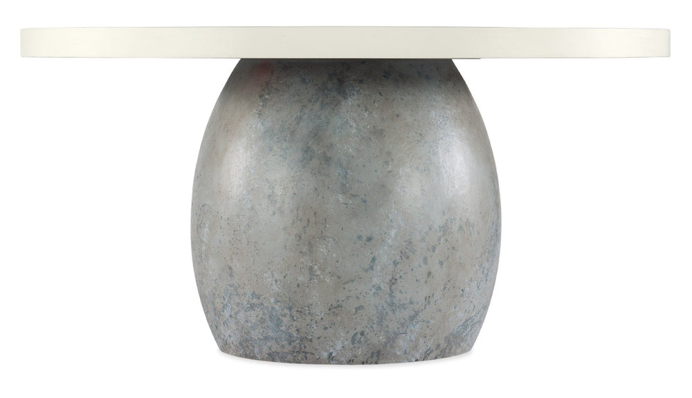 Hooker Furniture Serenity Laguna Round Dining Table With Sandblasted Shell Top & Lagoon Faux Stone Pedestal, Seats 6 6350-75201-02
