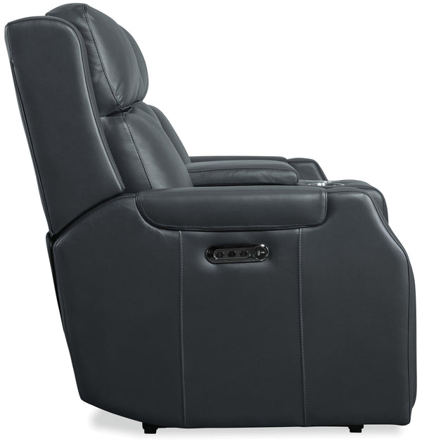 Hooker Furniture Nelson Power Reclining Loveseat Top Grain Leather Zero Gravity Lumbar Living Room SS836-PHZLC2-049
