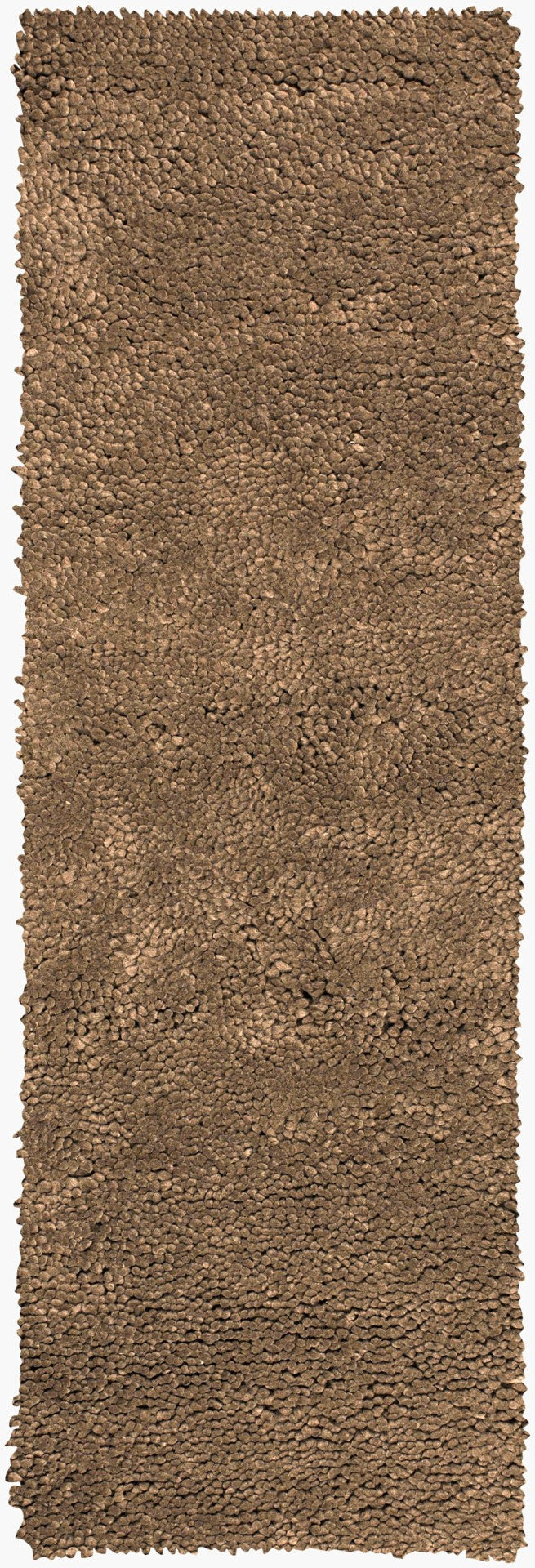 Surya Aros 2'6" X 8' Handmade High Pile Wool Rug - Modern Decor With Durability & Natural Charm, India Dark Brown Wool Aros10-268