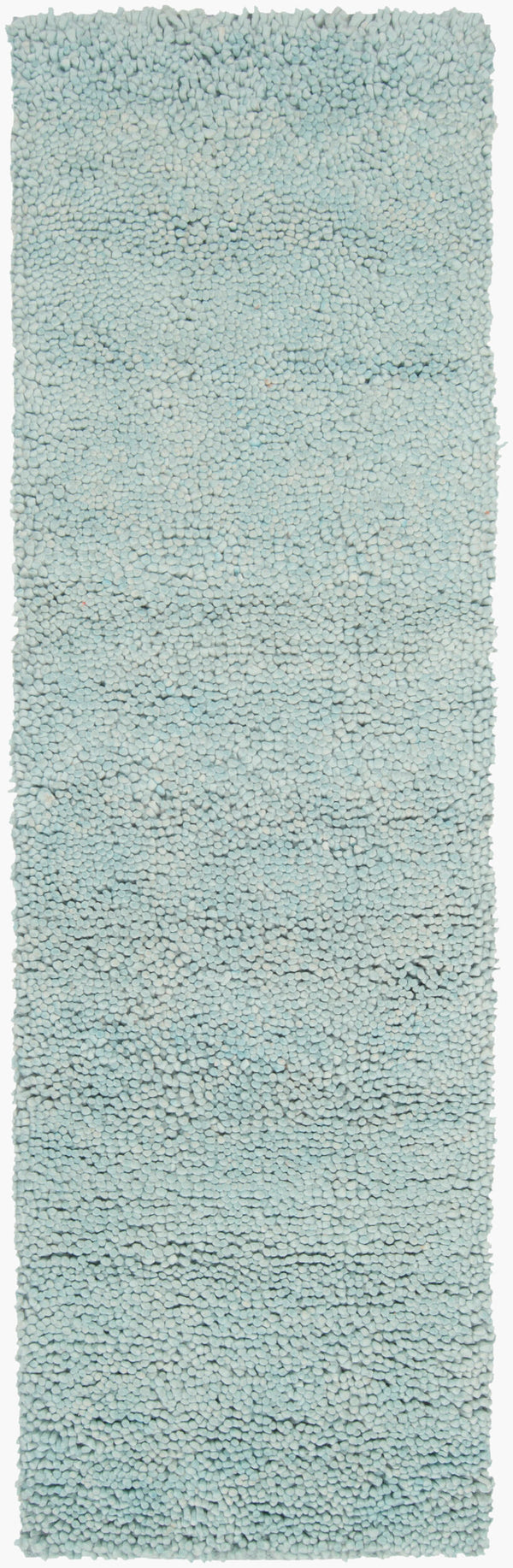 Surya Aros 2'6" X 8' Handmade High Pile Wool Rug - Modern Decor With Durability & Natural Charm, India Ice Blue Wool Aros11-268