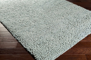 Surya Aros 2'6" X 8' Handmade High Pile Wool Rug - Modern Decor With Durability & Natural Charm, India Ice Blue Wool Aros11-268