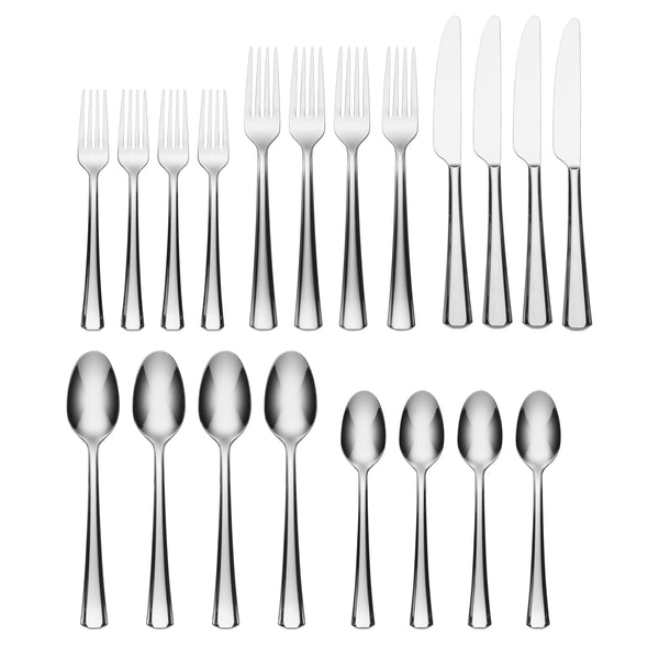 Lenox Oneida Bleeker 20 Piece Everyday Flatware Set, Service for 4 Metallic, STAINLESS METAL 896121