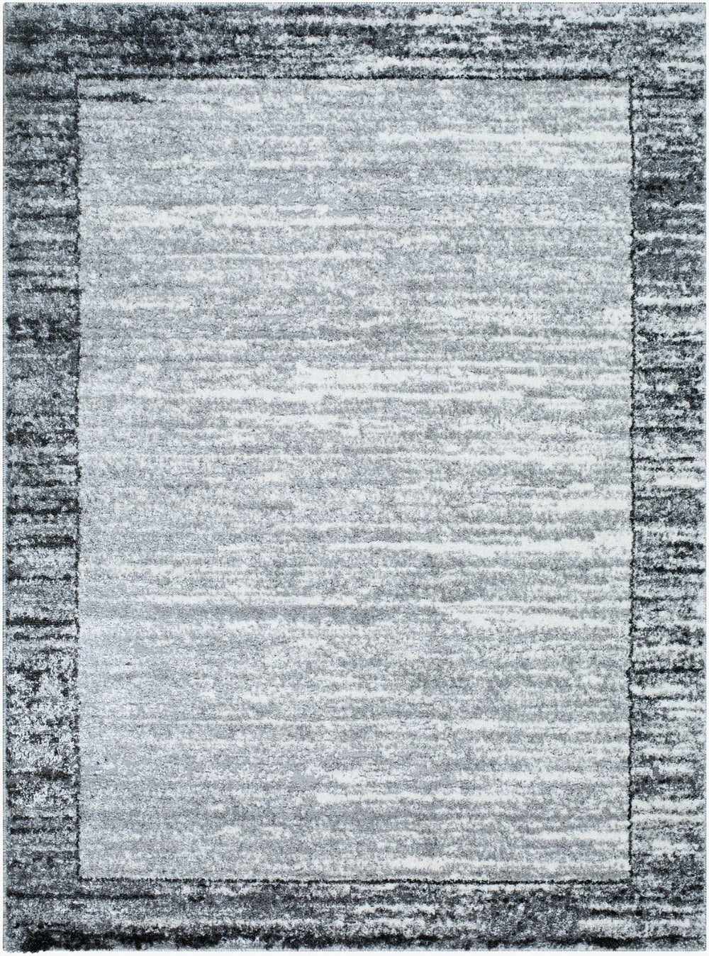 Livabliss Andorra High Pile Polypropylene Accent Rug Soft Plush Entryway Bedroom Floor Cover Black, Light Gr 7'10" x 10' ARP2314-71010
