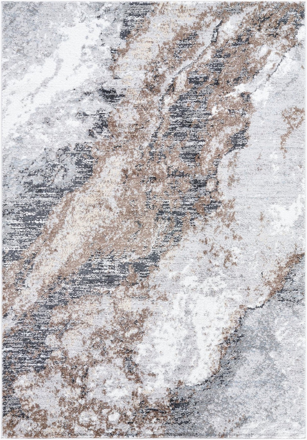 Livabliss Andorra High Pile Machine Woven Accent Rug Mid-century Modern Plush Polypropylene Light Gray, Med 7'10" x 10' ARP2317-71010