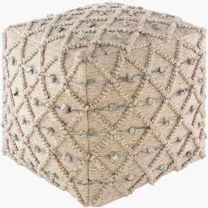 Livabliss Anders Hand-woven Cube Pouf Artisan Crafted Cotton Pet Yarn for Living Room ARPF001-181818