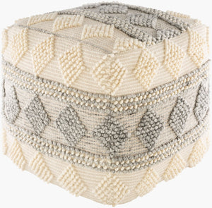 Livabliss Anders Hand-woven Cube Pouf Wool Cotton Blend Artisan Footrest for Bohemian Living ARPF006-181818