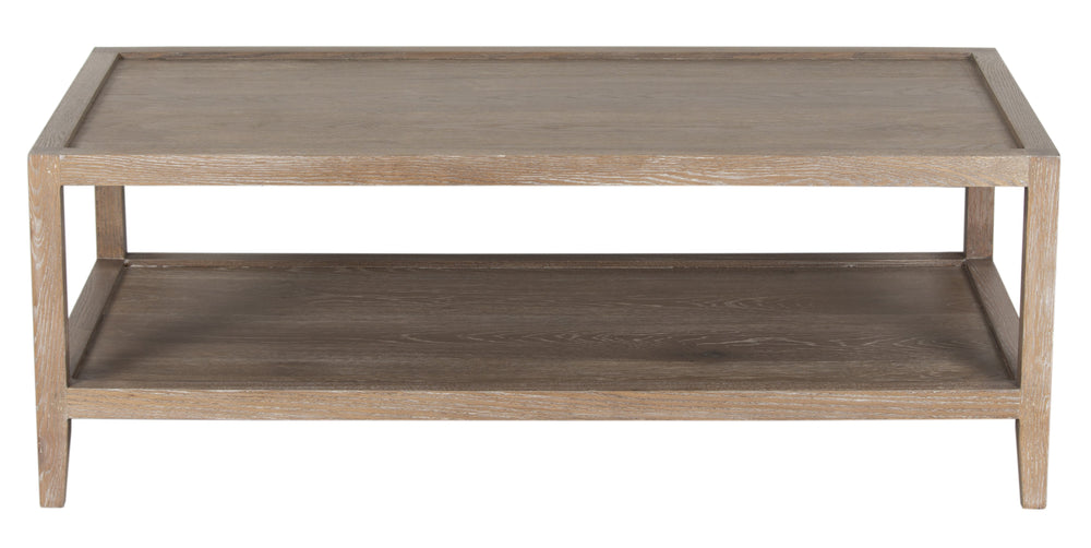 Porter Designs Porter Lowell Solid White Oak Coffee Table With Storage Shelves - Timeless Design For Any Space Brown Wood 05-108-13-1920