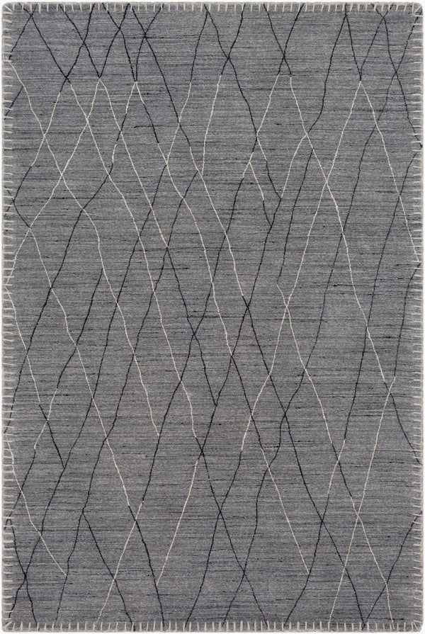 Surya Arlequin 2' X 3' Handmade Rug – Elegant Global Design, Durable Wool & Viscose, Spot Clean Only Charcoal Wool,Viscose Arq2300-23