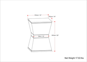 English Elm Westfield Handcrafted Mango Wood Side Table in Natural Light Brown — Modern Boho End Table, 14x14x20" B136P159655