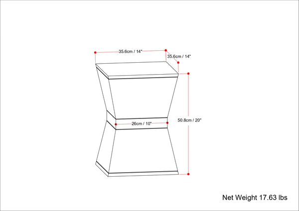 English Elm Westfield Handcrafted Mango Wood Side Table in Natural Light Brown — Modern Boho End Table, 14x14x20" B136P159655