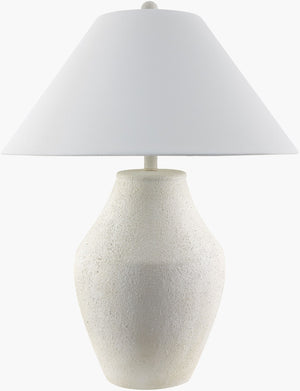 Surya Amaryllis Bohemian Ceramic Table Lamp with Linen Shade for Warm Ambient Living Rooms ARS-002
