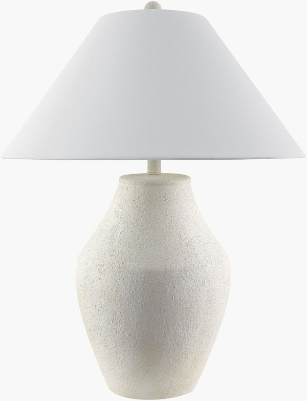 Surya Amaryllis Bohemian Ceramic Table Lamp with Linen Shade for Warm Ambient Living Rooms ARS-002