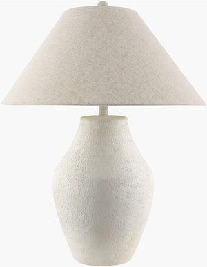 Surya Amaryllis Ceramic Artisan Table Lamp with Linen Shade for Bohemian Living Spaces ARS-003