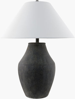Surya Amaryllis Ceramic Table Lamp with Linen Shade Bohemian Global Artisan Living Room ARS-004