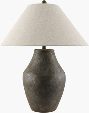 Surya Amaryllis Ceramic Table Lamp with Linen Shade Bohemian Global Accent for Any Room ARS-007