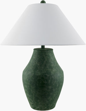 Surya Amaryllis Bohemian Ceramic Table Lamp with Linen Shade for Warm Ambient Glow ARS-008