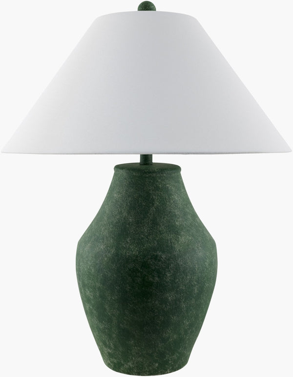 Surya Amaryllis Bohemian Ceramic Table Lamp with Linen Shade for Warm Ambient Glow ARS-008