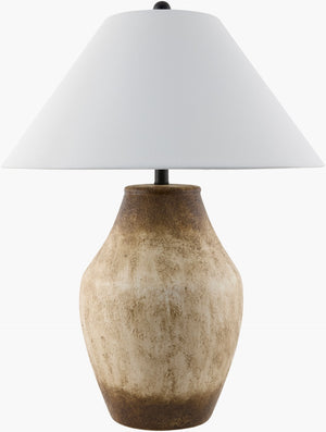 Surya Amaryllis Ceramic Table Lamp with Linen Shade Bohemian Global Accent for Any Room ARS-010