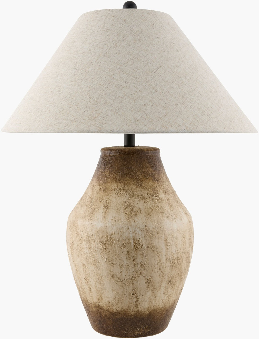 Surya Amaryllis Ceramic Bohemian Table Lamp with Linen Shade for Warm Ambient Living Spaces ARS-011