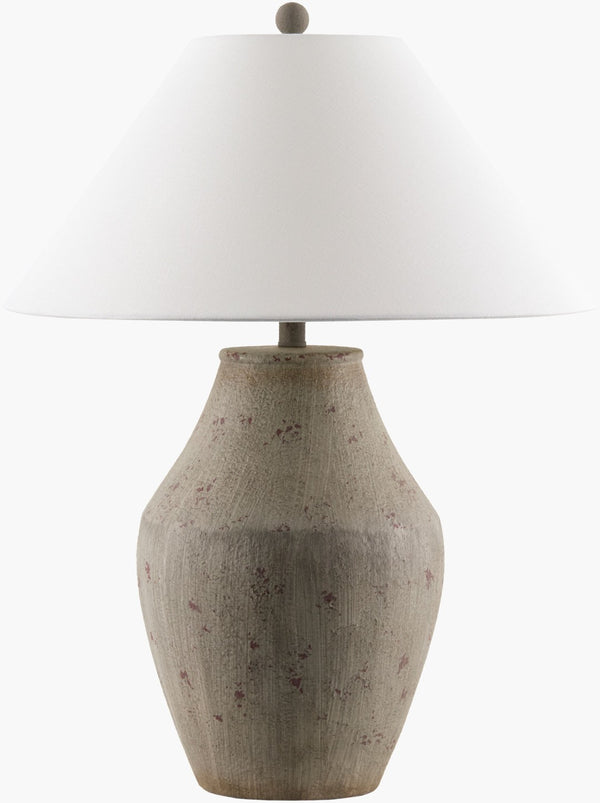 Livabliss Amaryllis Ceramic Artisan Table Lamp with Linen Shade for Bohemian Global Decor ARS-012