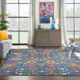 Nourison Passion PSN01 Machine Made Power-loomed No Border Indoor Only Bohemian Transitional Rug Denim, Denim 100% Polypropylene 99446387561