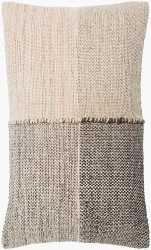 Surya Bartram Luxurious 14"L X 22"W Wool & Cotton Lumbar Pillow - Intricate Design For Stylish Comfort Cream Wool,Cotton,Cotton Art001-1422p