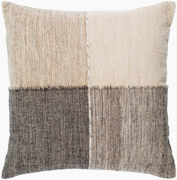 Surya Bartram Accent Pillow - 18"H X 18"W, Luxurious Wool-cotton Blend, Intricate Design For Home Charm Cream Wool,Cotton,Cotton Art001-2222d