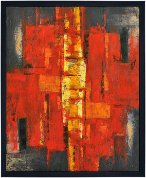 Surya Wall Decor Art-1001 - Stunning 36"H X 48"W Framed Art For Elegant Home Interiors & Care Tips Main, Red Canvas Art1014-4050