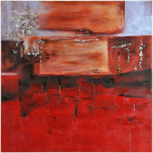 Surya Wall Decor Art-1001 - Stunning 36"H X 48"W Framed Art For Elegant Home Interiors & Care Tips Main, Red Canvas Art1021-4040