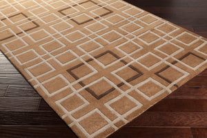 Surya Artist Studio Art-206 9' X 13' Hand-tufted Nz Wool Rug - Modern Decor With Medium Pile Charm Brown Nz Wool Art236-913