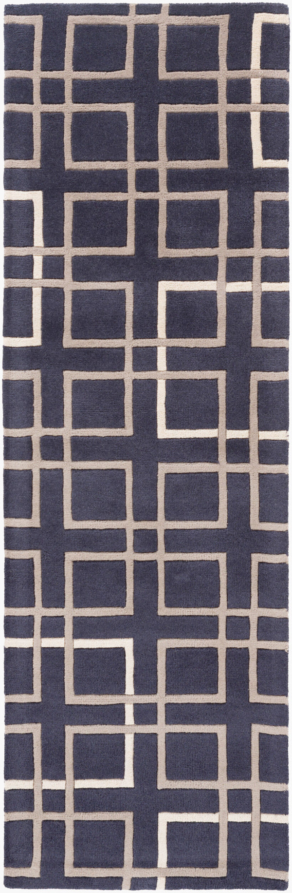 Surya Artist Studio Art-206 9' X 13' Hand-tufted Nz Wool Rug - Modern Decor With Medium Pile Charm Navy Nz Wool Art237-268
