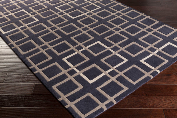 Surya Artist Studio Art-206 9' X 13' Hand-tufted Nz Wool Rug - Modern Decor With Medium Pile Charm Navy Nz Wool Art237-268