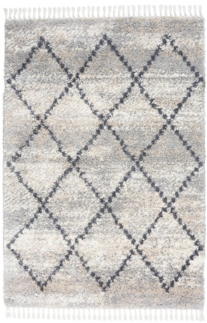 Nourison Scandinavian Shag SCN01 Machine Made Power-loomed No Border Indoor Only Shag Scandinavian Rug Silver Grey, Silver Grey 100% Polypropylene 99446716057