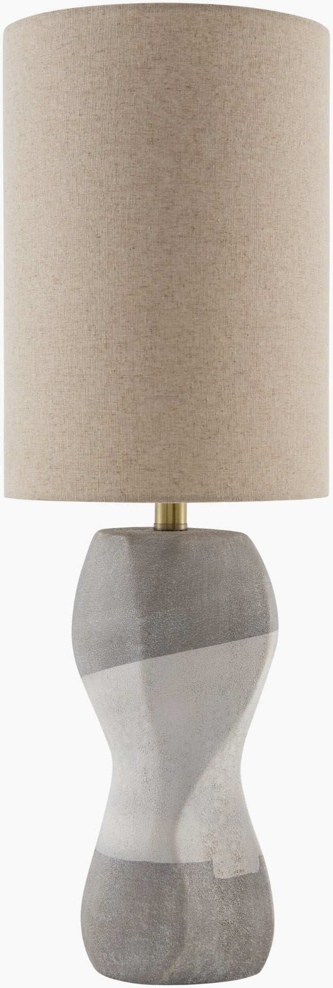 Livabliss Arivon Art Deco Accent Table Lamp Linen Shade Geometric Base for Living Room ARVN-001