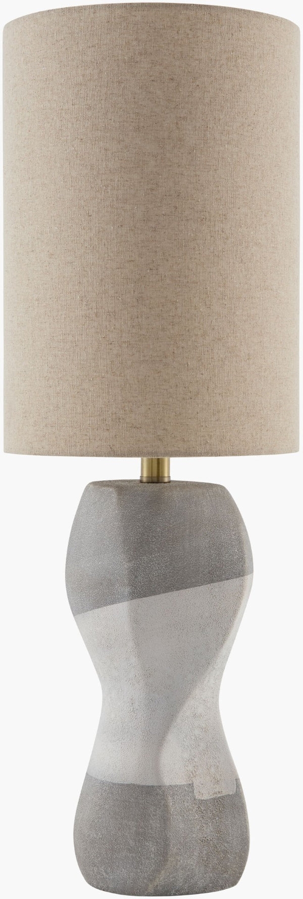 Livabliss Arivon Art Deco Accent Table Lamp Linen Shade Geometric Base for Living Room ARVN-001