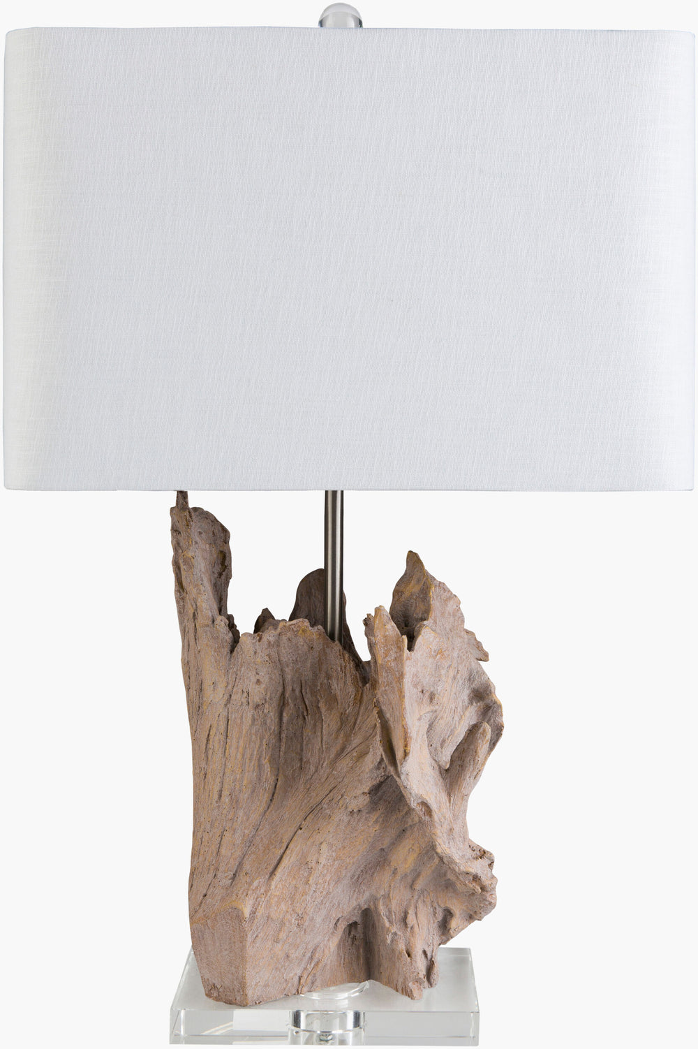 Surya Darby 26" Global Style Accent Table Lamp With Metal Base & Crystal Accents For Inviting Atmosphere Body, Brown,Base, Clear,Finial, Clear,Harp, Metallic ,Nickel Resin,Crystal,Linen,Polyester,Crystal Ary-001