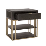 West End Loft Accent Nightstand with Storage Drawer Brown with Tuxedo Finish P361141 Pulaski Furniture