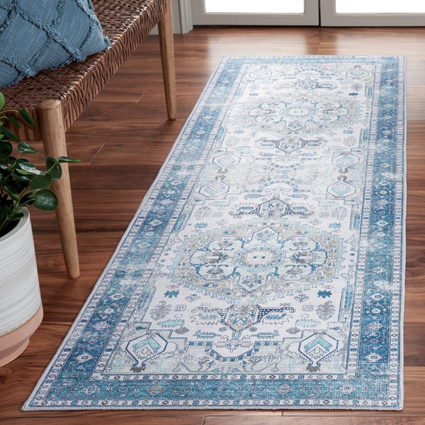 Safavieh Arizona 105 Power Loomed Polyester Rug Beige / Blue ARZ105B-9