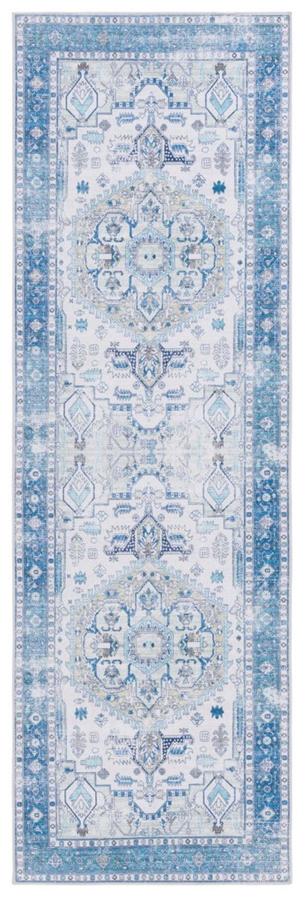Safavieh Arizona 105 Power Loomed Polyester Rug Beige / Blue ARZ105B-9