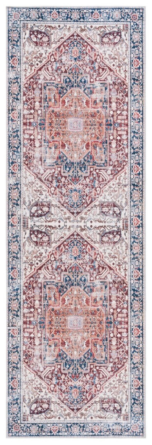Safavieh Arizona 109 Power Loomed Polyester Rug Red / Navy ARZ109Q-9