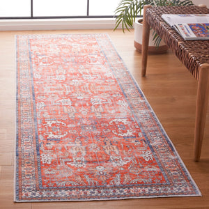 Safavieh Arizona 119 Power Loomed Polyester Rug Rust / Aqua ARZ119P-9