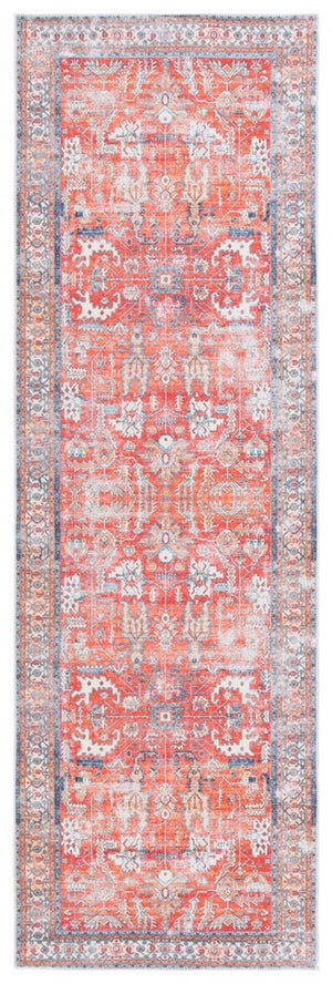 Safavieh Arizona 119 Power Loomed Polyester Rug Rust / Aqua ARZ119P-9