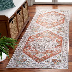Safavieh Arizona 120 Power Loomed Polyester Rug Ivory / Rust ARZ120A-9