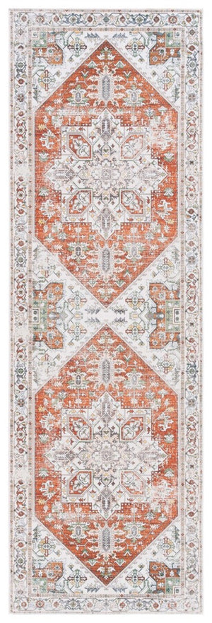 Safavieh Arizona 120 Power Loomed Polyester Rug Ivory / Rust ARZ120A-9
