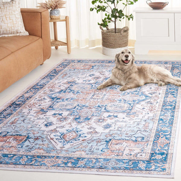Safavieh Arizona 523 ARZ523 Power Loomed Traditional Rug Blue / Beige ARZ523M-6SQ