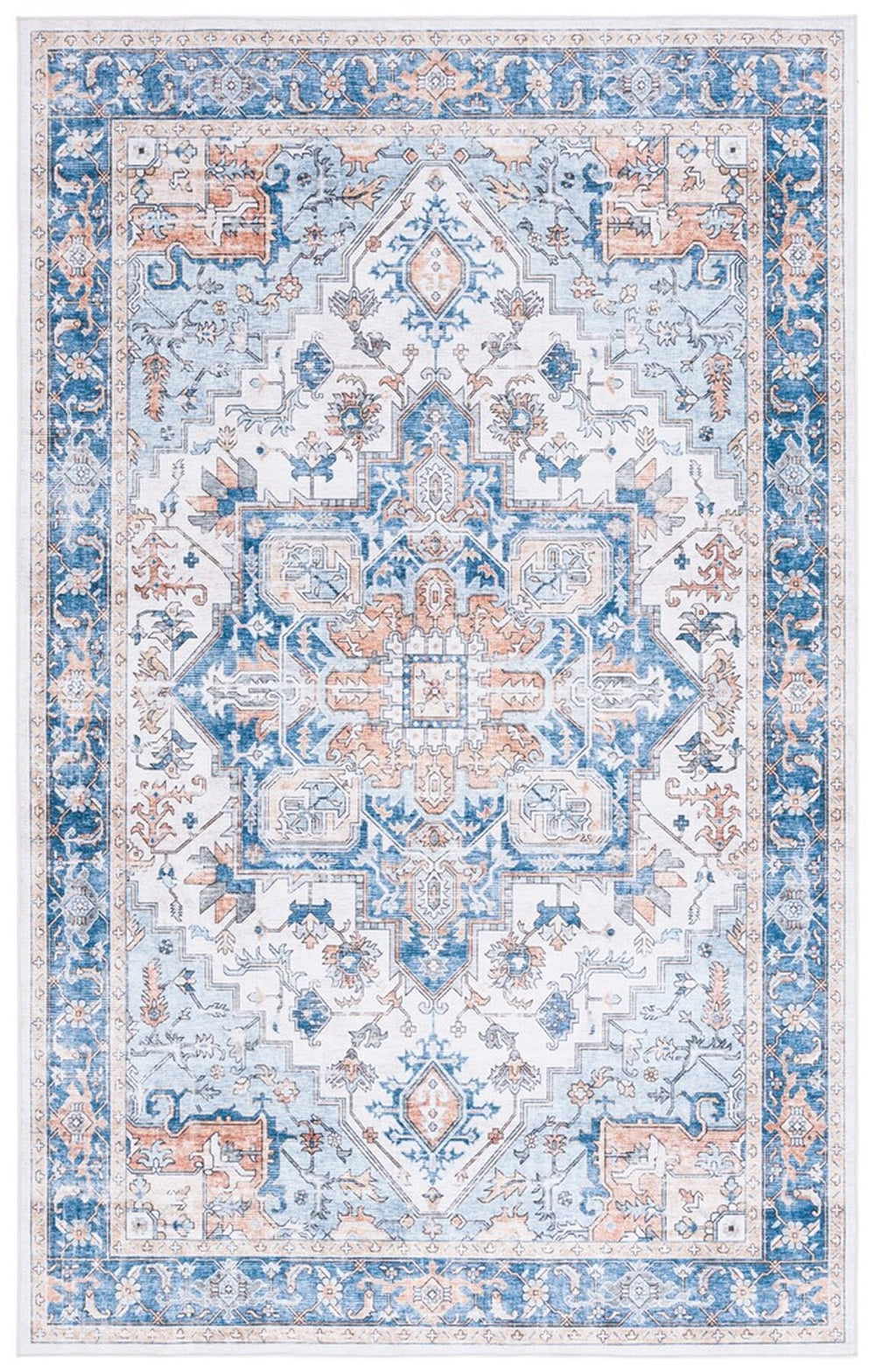 Safavieh Arizona 523 ARZ523 Power Loomed Traditional Rug Blue / Beige ARZ523M-6SQ