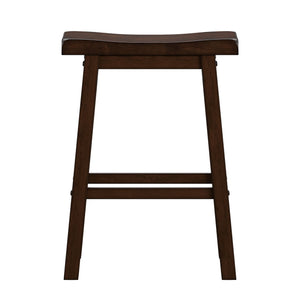 Homelegance By Top-Line Barrett Saddle Seat Counter Height Backless Stools (Set of 2) Brown Rubberwood