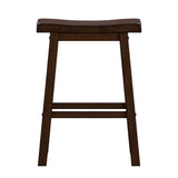 Homelegance By Top-Line Barrett Saddle Seat Counter Height Backless Stools (Set of 2) Brown Rubberwood