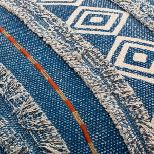 Surya Ashbury Boho-inspired Accent Pillow - 18"X18" Cotton Decor With Vibrant Colors & Easy Care Dark Blue Cotton,Cotton Asb001-1818