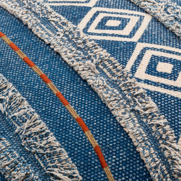 Surya Ashbury Boho-inspired Accent Pillow - 18"X18" Cotton Decor With Vibrant Colors & Easy Care Dark Blue Cotton,Cotton Asb001-1818